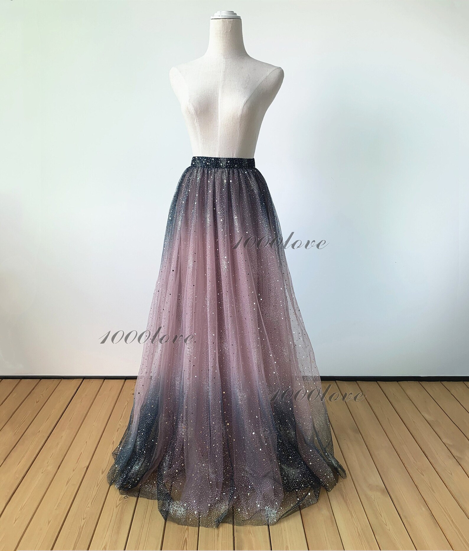 0401~Tulle Skirt with Glitter
