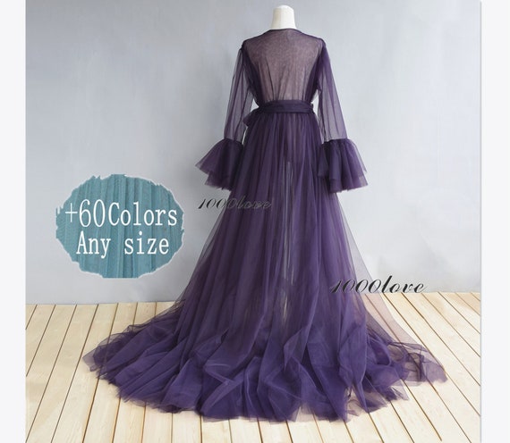 Custom Sheer tulle dress formal evening dresses,long sleeves photo shoot tulle dress,Maternity Photography ,Tulle Maternity Gown,robe dress