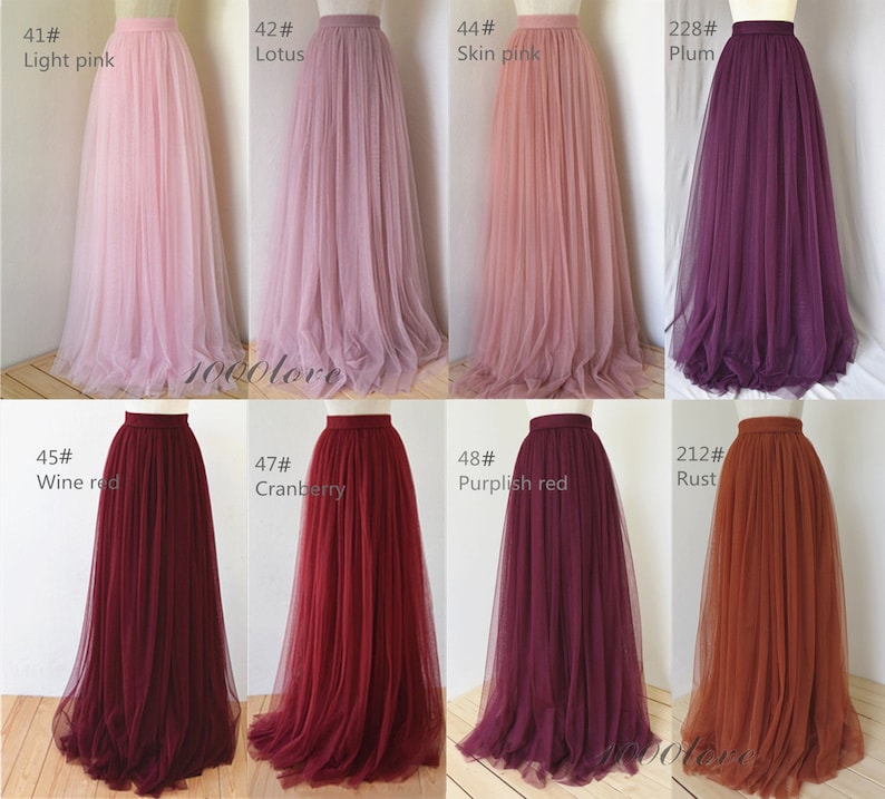 Adult wedding bridesmaid tulle skirt,bridesmaid dress, maxi skirt,photo shoot skirt,any size women skirt, wedding skirt,more than 150 colors image 4