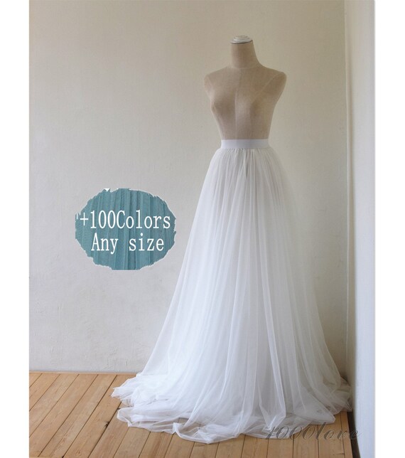 White Dress Women Maxi Tulle Skirt Bride Wedding Tulle Skirt Etsy