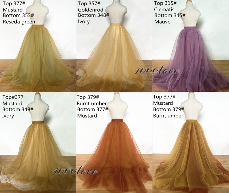 Mixture with any color tulle skirt , adult wedding bridesmaid dress photo shoot skirt,free combination image 6