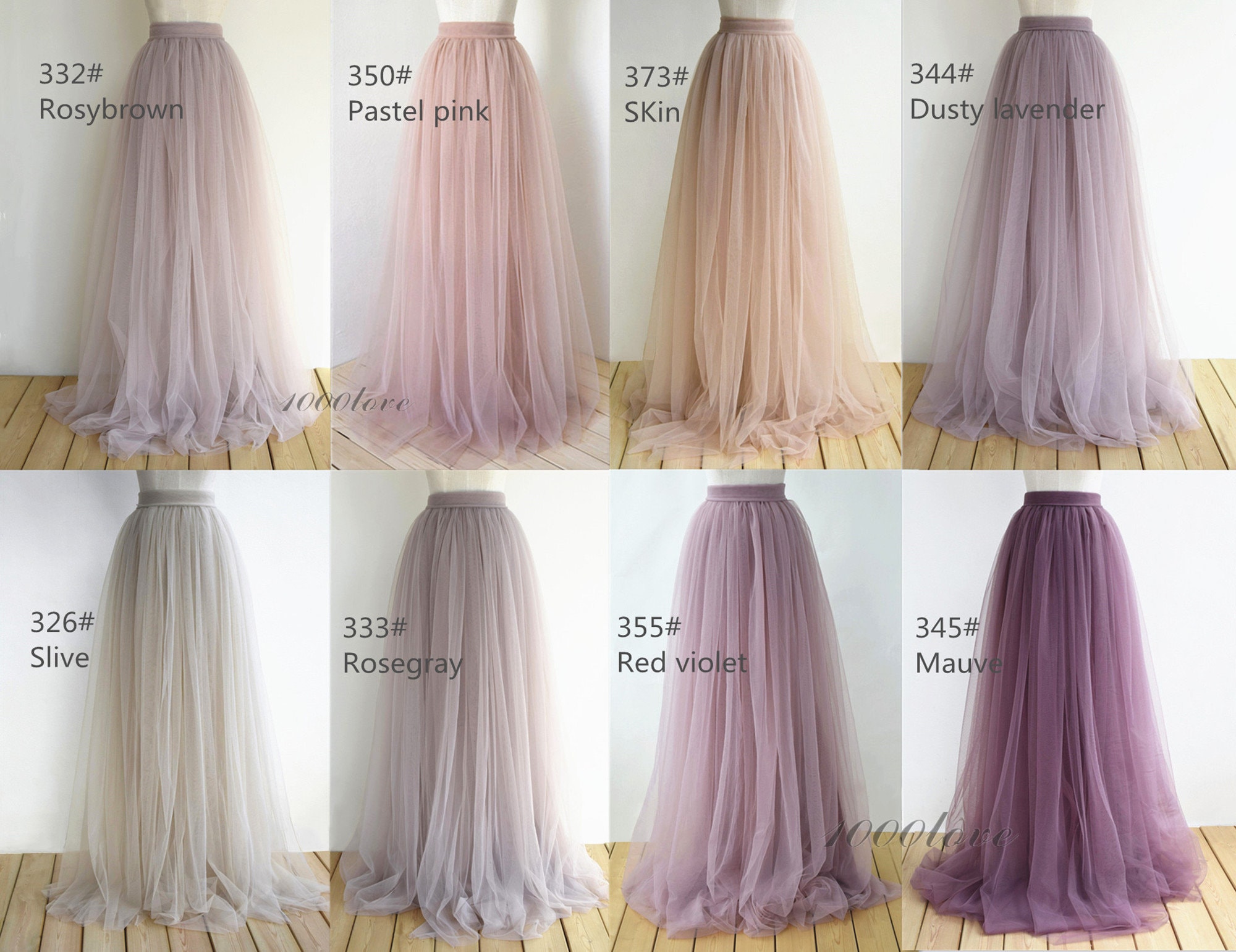 Mauve tulle top maxi skirt