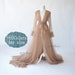Brown Sheer tulle dress formal evening dresses,long sleeves photo shoot tulle dress,Maternity Photography ,Tulle Maternity Gown,robe dress 