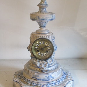 Gallé original antique porcelain clock Emile Gallé Nancy by St Clement