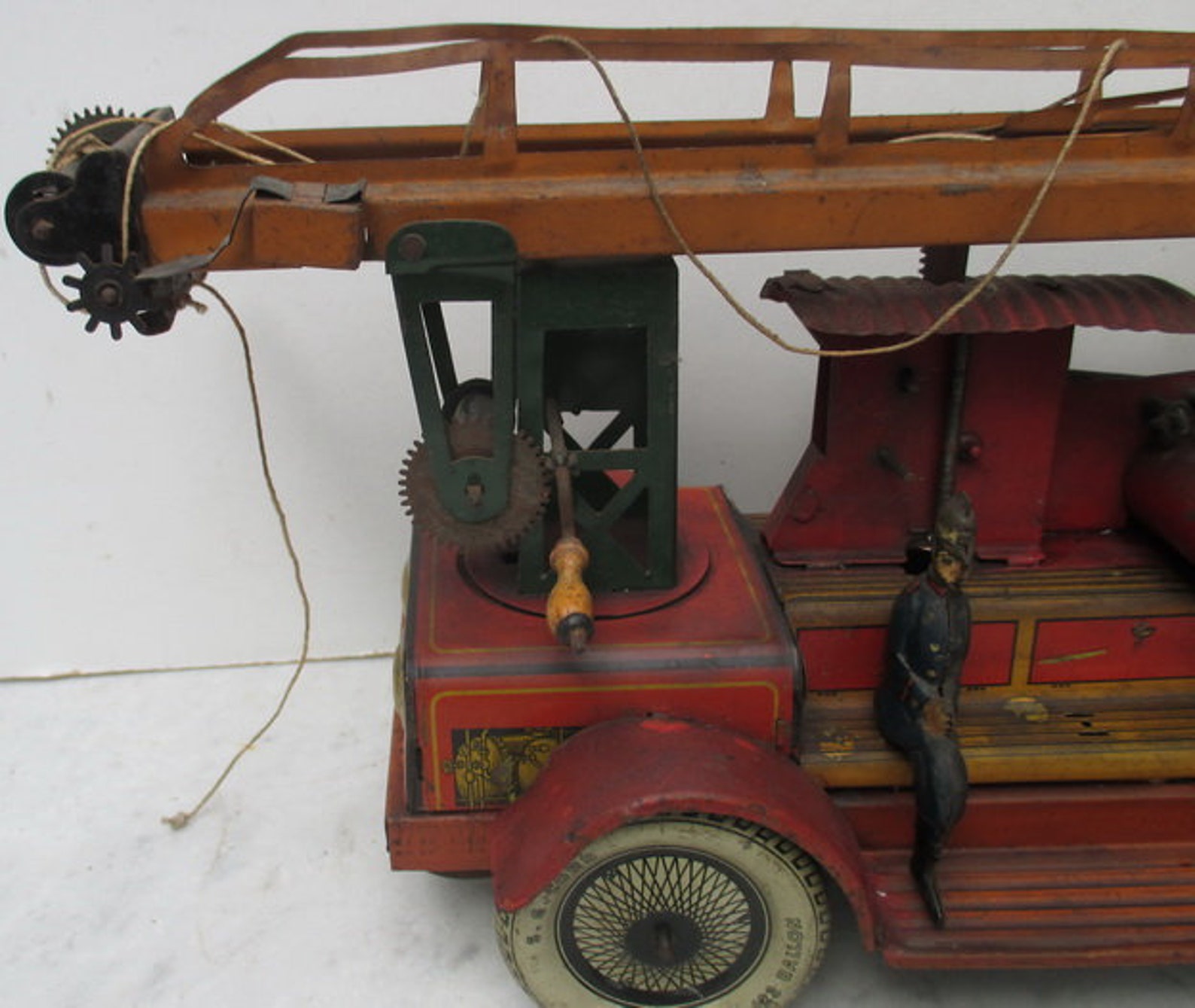 Antique Tin Toy Fire Truck Gunthermann, Germany BIG SIZE and Waterpump Etsy