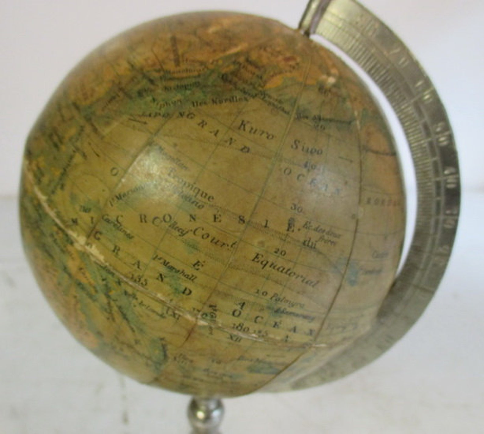 Antique Cardboard Globe With Arc for Children J& L Paris Etsy