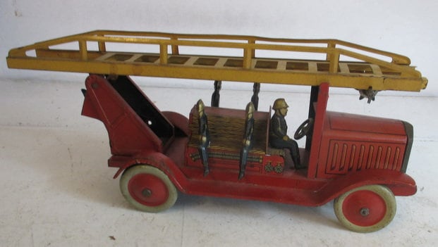Antique Tin Toy Fire Truck Jep France Wind up Truck - Etsy