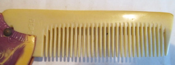antique art deco folding pocket comb celluloid wi… - image 5