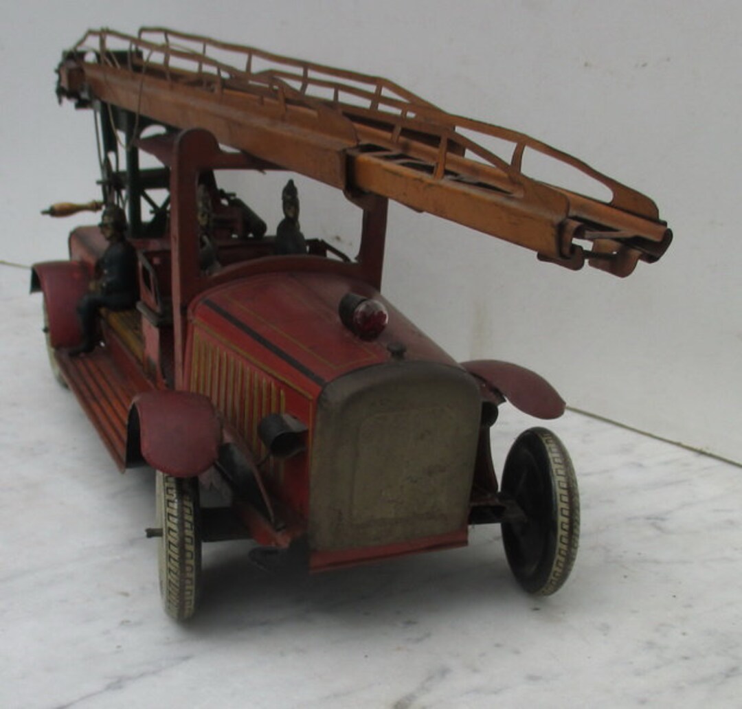 Antique Tin Toy Fire Truck Gunthermann, Germany BIG SIZE and Waterpump Etsy