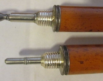 antique cane de notaire with penholder & porte mine