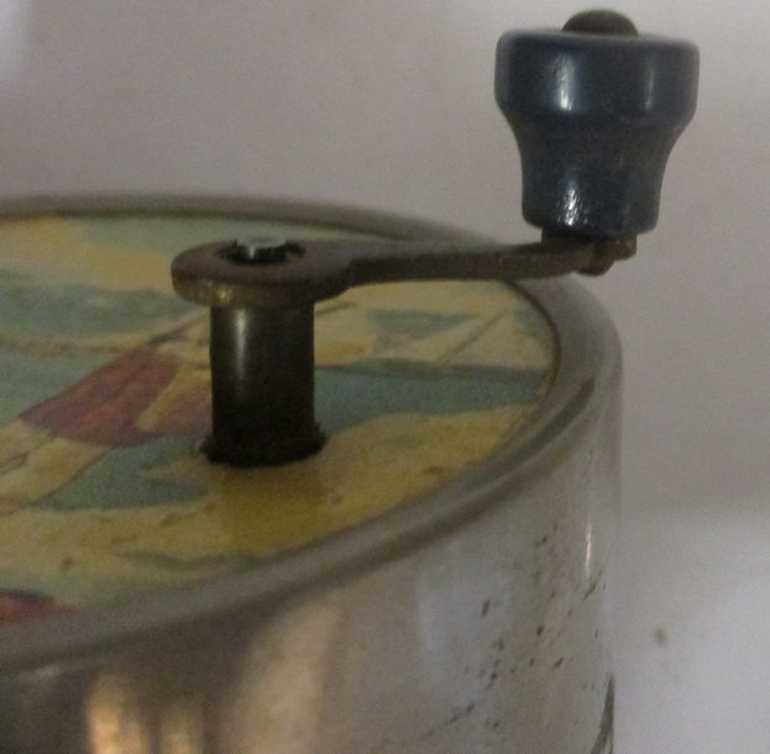 Antique tin toy mechanical music box children two fishing boys | Etsy