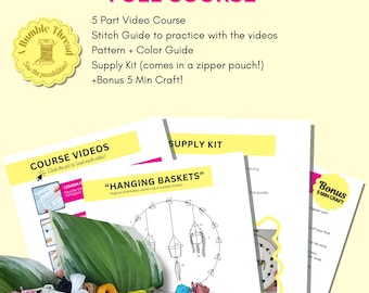 Hand Embroidery Kit + 5-Part Video Course – Learn to Stitch – Beginner DIY Craft Gift