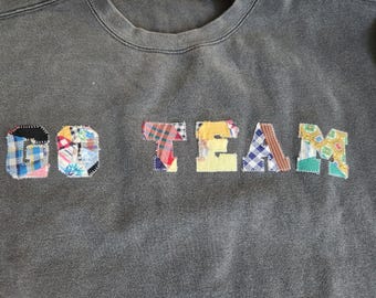 Custom Quilt Letter Sweatshirt: Vintage Applique Crewneck