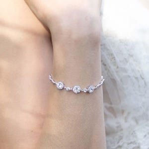 Gatsby Crystal Bridal Bracelet: Pearl & Cubic Zirconia, Art Deco Style