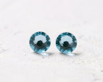 Starry Eyed Stud Earrings • Bridesmaid Earrings • Bridesmaid Gifts • Crystal Earrings • Aquamarine Stud Earrings