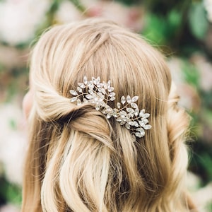 Crystal Bridal Hair Comb: Gold or Silver Wedding Hairpiece