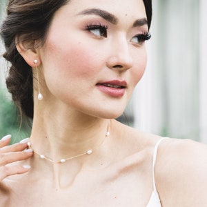 Dainty Pearl Necklace • Pearl Bridal Necklace • Pearl Wedding Jewelry