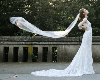 Lily Chapel Veil • Soft Tulle Veil • READY TO SHIP • Cathedral Veil, Sweep Veil, Extended Chapel Veil