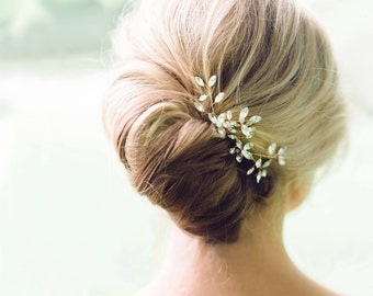 Everthine Crystal Hair Pins Gold • Accessoires pour cheveux de mariage • Peignes de cheveux de mariée • PRÊT À EXPÉDIER • Or ou argent ou or rose