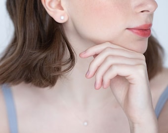 Bridal Pearl Jewelry Set: Freshwater Pearl Necklace & Earrings