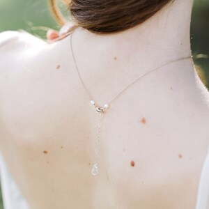 Celestial Pearl Drop Necklace Pearl Bridal Necklace Pearl Wedding Jewelry READY TO SHIP image 8