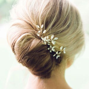 Horquillas para el cabello de cristal Everthine LISTOS PARA ENVIAR Accesorios para el cabello de boda en plata, oro o oro rosa Peinetas para el cabello de novia imagen 5