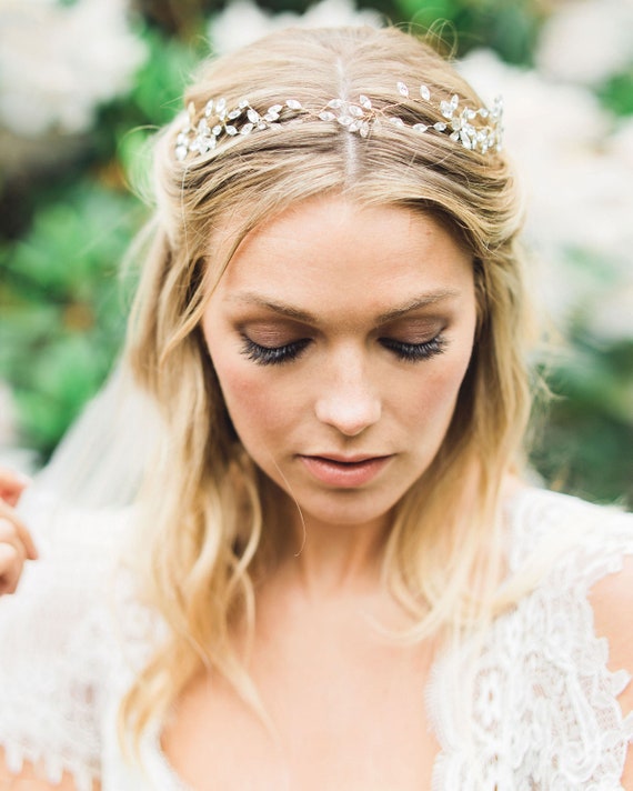 Never Used Bridal Swarovski Hair Halo FAST SHIPPING!! Rose Gold Swarovski Bridal Halo, Bridal  main image 3