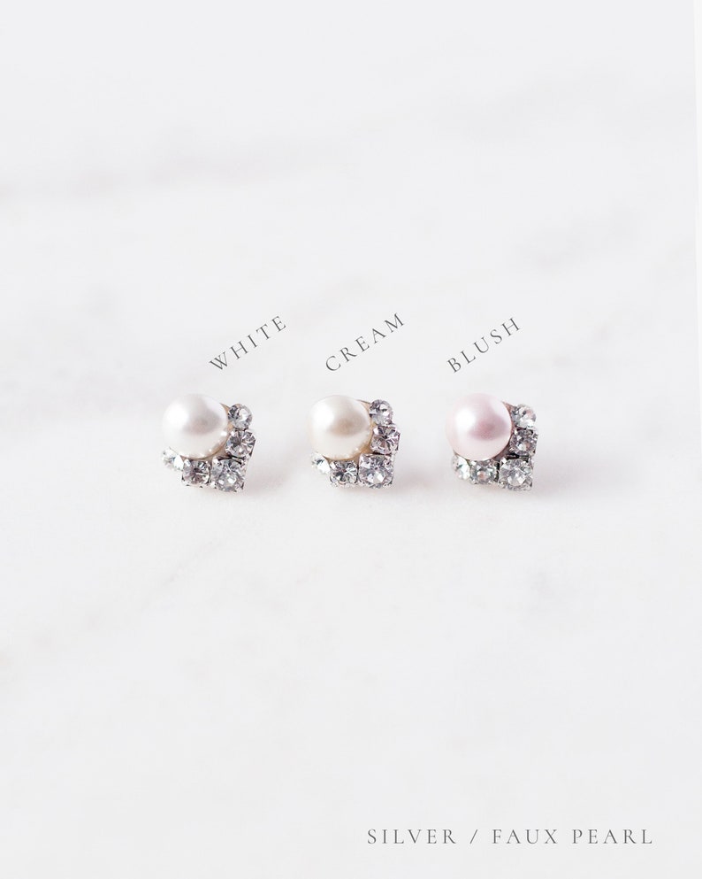 Celestial Pearl Cluster Earrings Pearl Earrings READY TO SHIP Pearl and Crystal Bridal Earrings Pearl Studs image 8