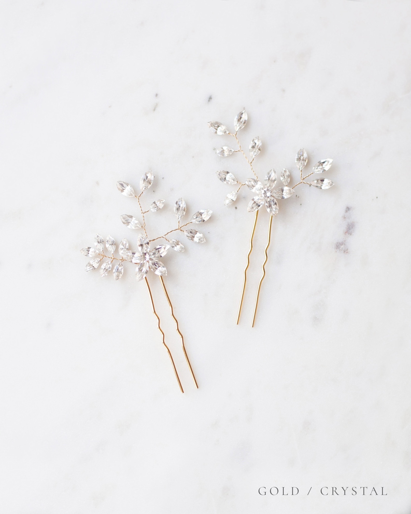 Everthine Crystal Hair Pins Gold Wedding Hair Accessories Etsy Canada