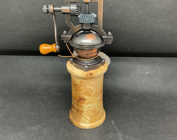 Maple Burl Wood Antique Style Pepper Grinder