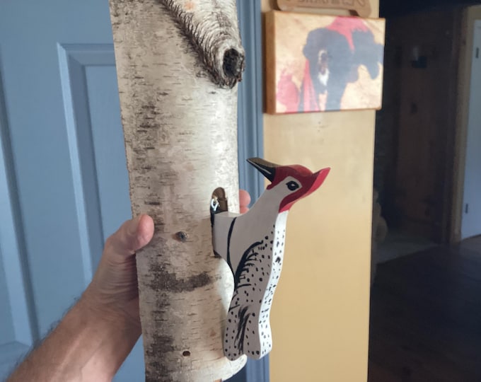 New Handcrafted Red Woodpecker Door Knocker