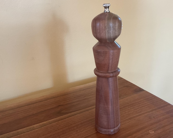 10” Hand Crafted Black Walnut Wood Pepper Mill