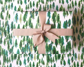 Tree Wrapping Paper - christmas gift wrap, botanical, nordic, scandi, hygge, urban jungle, indoor garden, cute xmas wrap, tree
