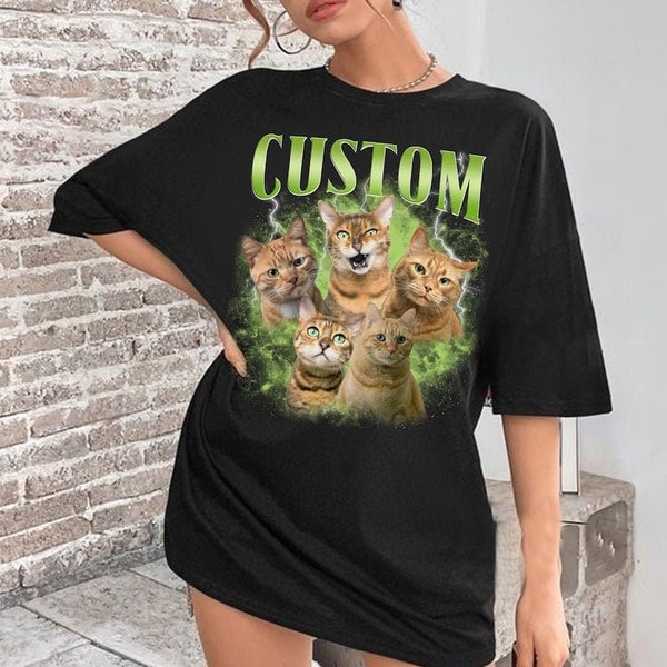 Personalized Cat Bootleg Shirt Creations, Custom Dog Bootleg Rap Tee, Personalized Photo Bootleg PNG Shirt
