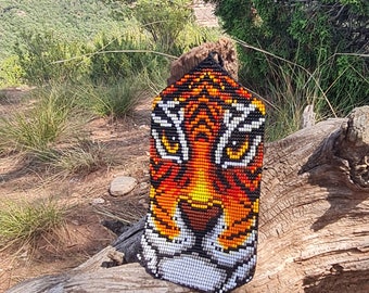 Tiger bracelet woven chaquira beaded