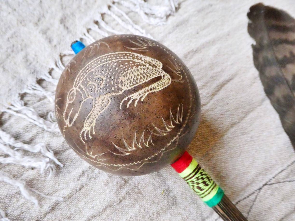 Shamanic Rattle Shipibo Shaman Rattle Gourd maraca Etsy