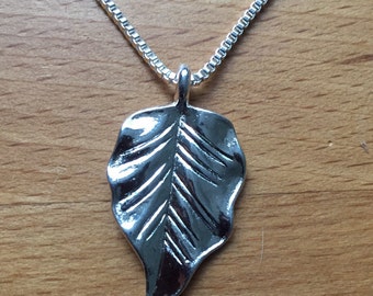 SALE: Silver leaf necklace