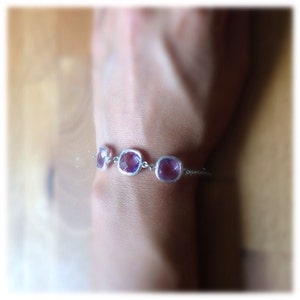 Silber und leicht lila / violett / lila gerahmte Kristall | Etsy