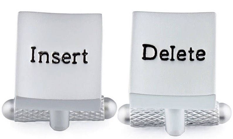 Insert and delete silver cufflinks image 2