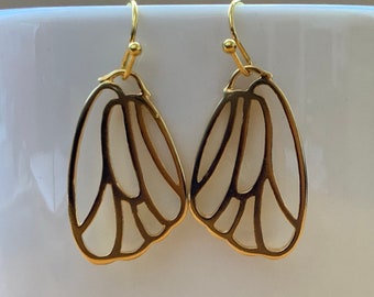 Gold butterfly wing earrings