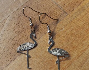 Gold flamingo earrings