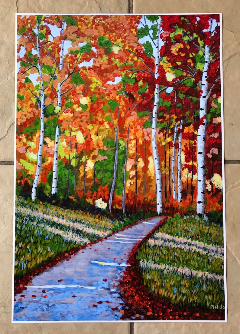 Autumn Colors, Aspens Painting, Trail Painting, Aspens Giclee, Art ...