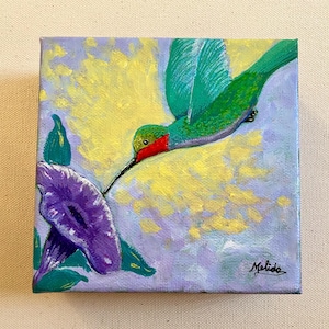 Hummingbird Painting Art Gift Hummingbird Original Art For Hummingbird Lovers Christmas Gift