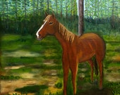 Horse Original Painting, Equine Painting, Wildlife Painting, Horse Portrait, Oil Painting, Art,  8x8 In, MelidasArt