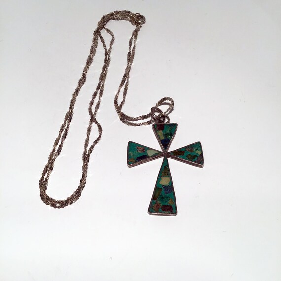Sterling Necklace / Cross Pendant / 925 Necklace … - image 2