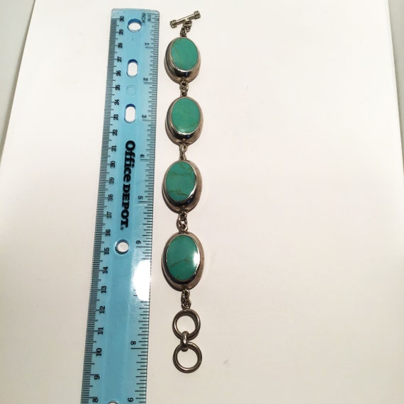 Sterling Howlite Bracelet / Turquoise Silver Brac… - image 5