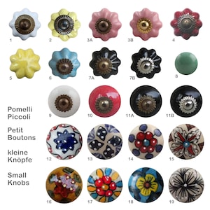 Petits Boutons de Tiroir en Céramique de Style Vintage