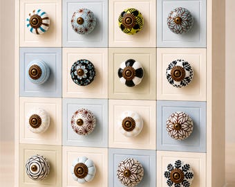 Pomelli Vintage in Ceramica Dipinti a Mano per Mobili, Pomelli Shabby Chic per Armadio e Cassetti