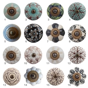 Pomos de cerámica para muebles vintage