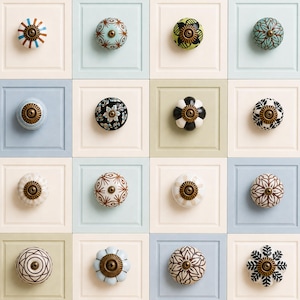 Boutons de meubles en céramique de style vintage
